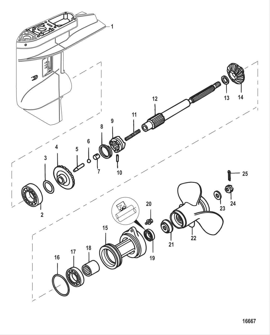 Gear Housing Propeller Shaft -1.92:1 Gear Ratio Gear Housing Propeller Shaft -1.92:1 Gear Ratio
