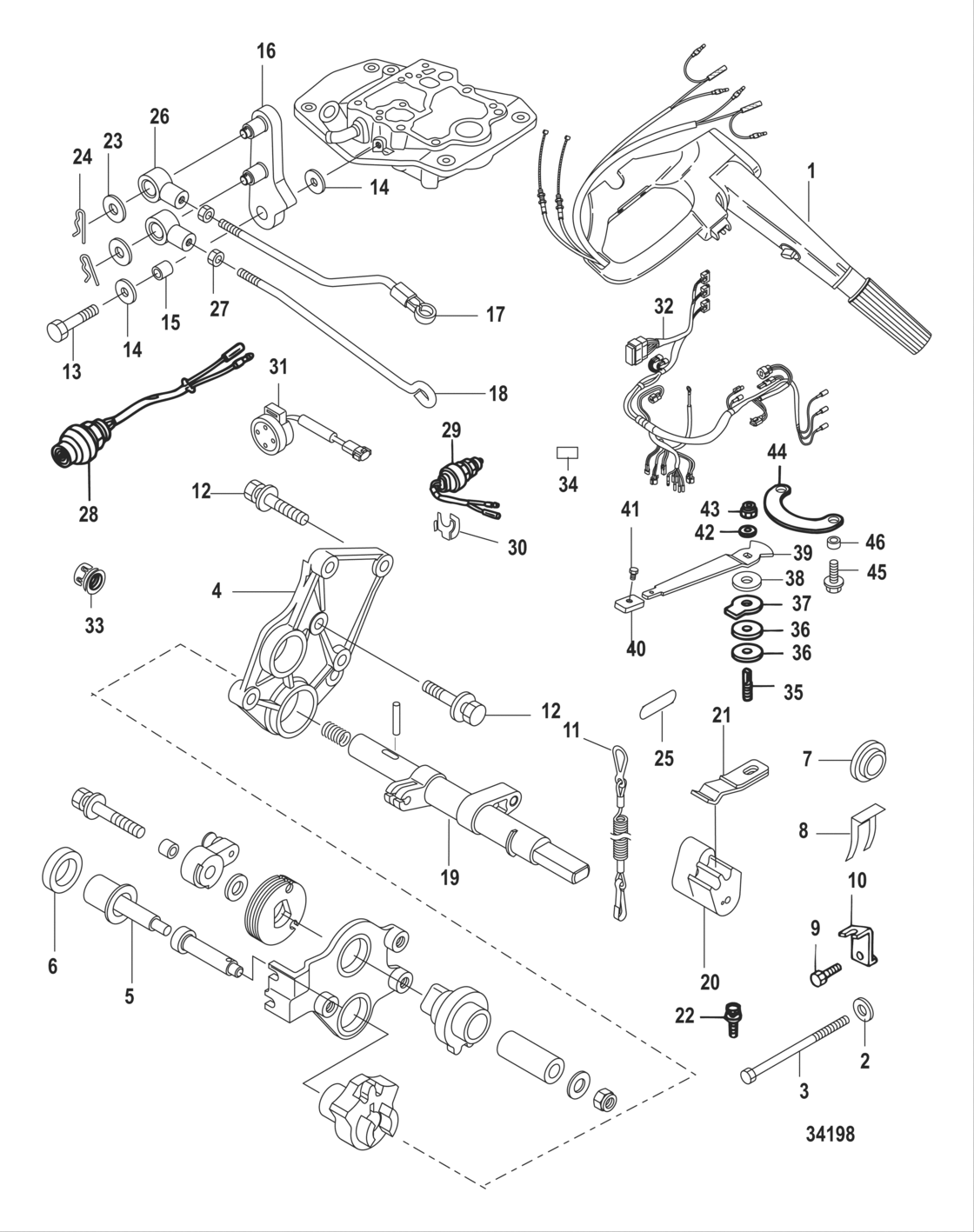 Tiller Handle Conversion Kit 25-30 Hp - 879147A09